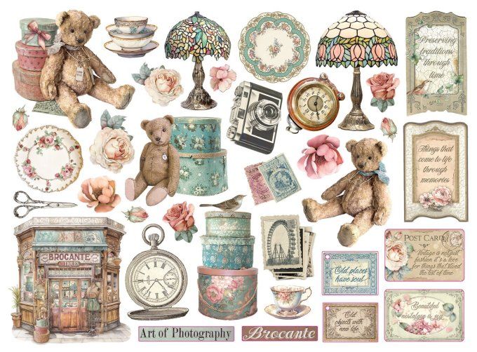 Die-cuts, collection : Brocante antiques - Stamperia