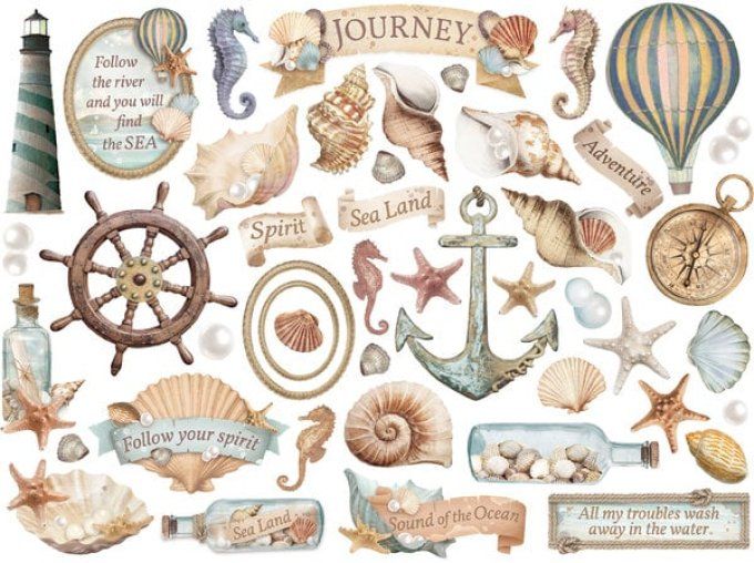 Die-cuts, collection : Sea Land - Stamperia