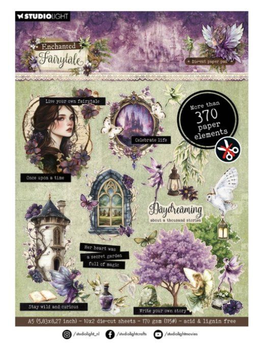 StudioLight, format A5, collection : Enchanted fairy tale - Die-cuts