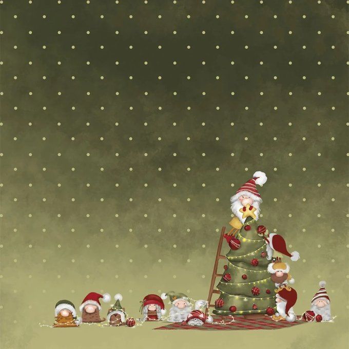 Ensemble de 6 feuilles 30x30cm +  1 vellum, 30x30cm + 6 feuilles 15x30cm : Decorando la navidad