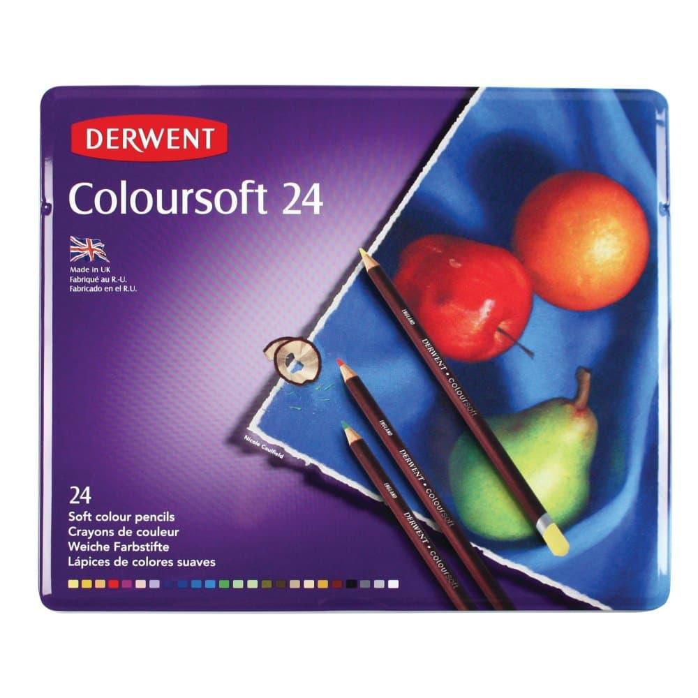 Boite métallique de 24, crayons coloursoft, Derwent