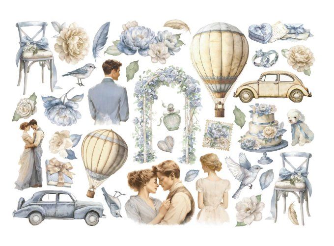 Stamperia, Die-cuts autocollants, collection : Timeless