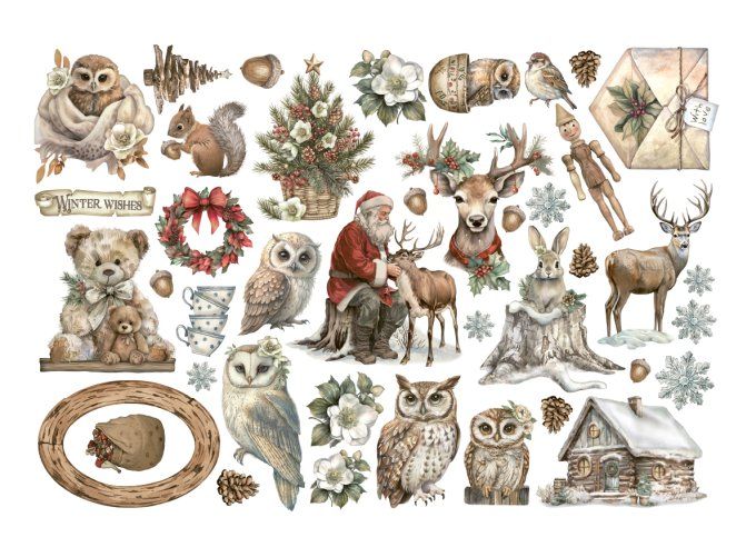 Stamperia, Die-cuts autocollants, collection : The Owl's house