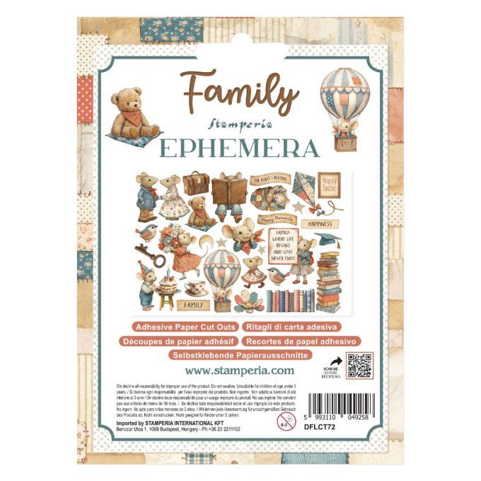 Stamperia, Die-cuts autocollants, collection : Family