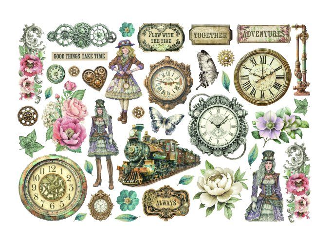Die-cuts autocollants (Ephemera), collection : Gardens of time