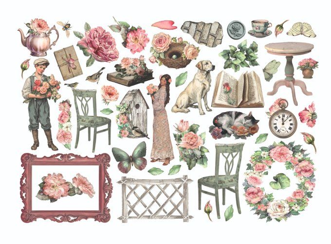 Die-cuts autocollants (Ephemera), collection : House of roses