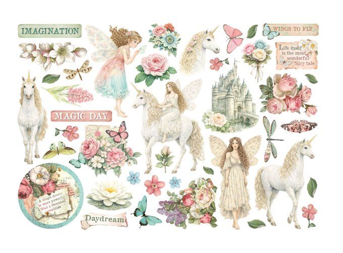 Stamperia, Die-cuts autocollants, Ephemera, collection : Wonderland