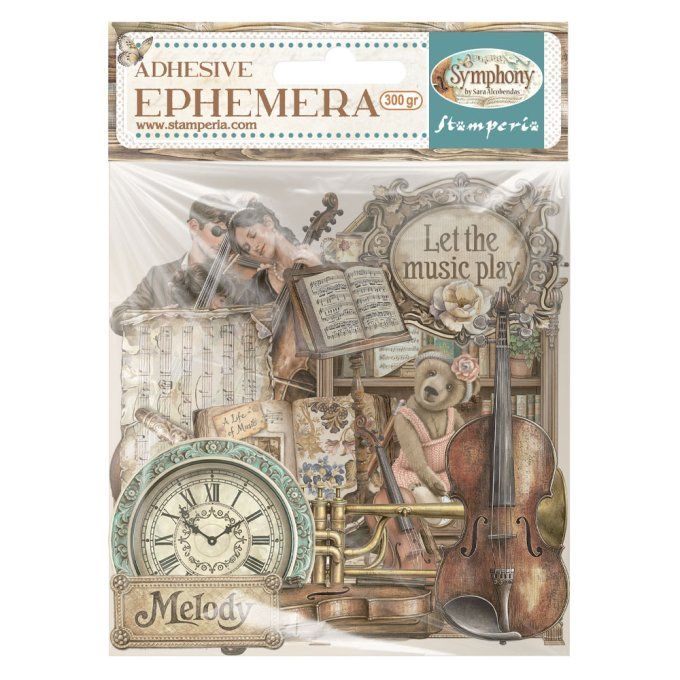 Stamperia, Die-cuts autocollants, Ephemera, collection : Symphony