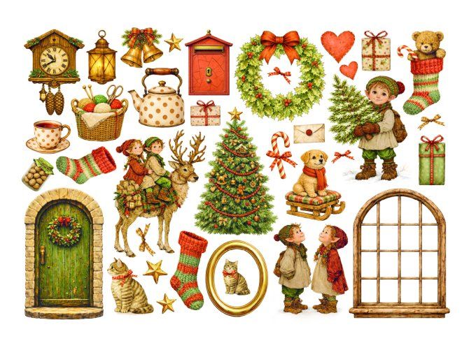Stamperia, Die-cuts, Ephemera, collection : Silent night