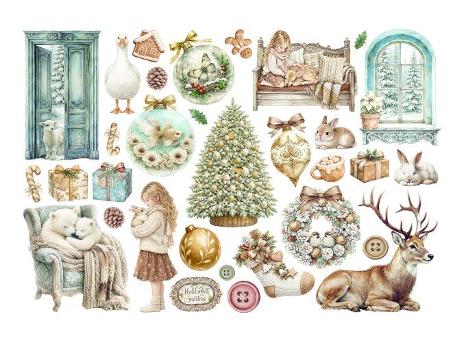 Stamperia, Die-cuts, Ephemera, collection : White christmas
