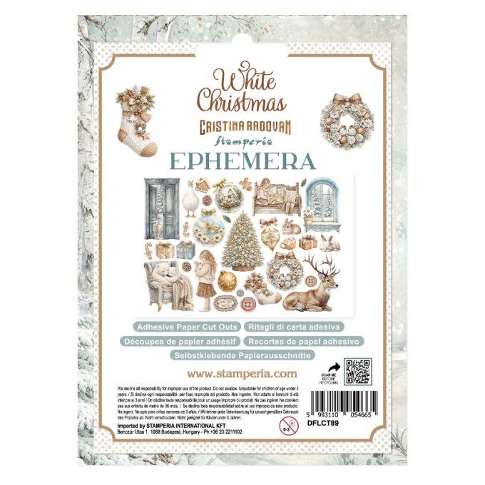 Stamperia, Die-cuts, Ephemera, collection : White christmas