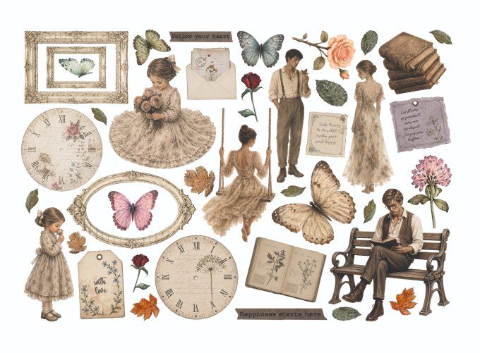 Stamperia, Die-cuts, collection : Flowers and Poems