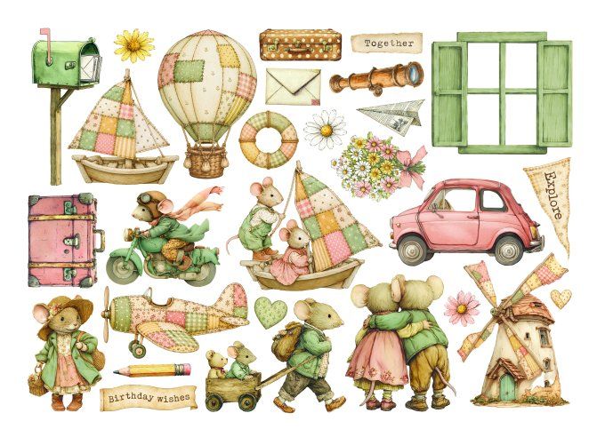 Stamperia, Die-cuts, collection : Cozy family