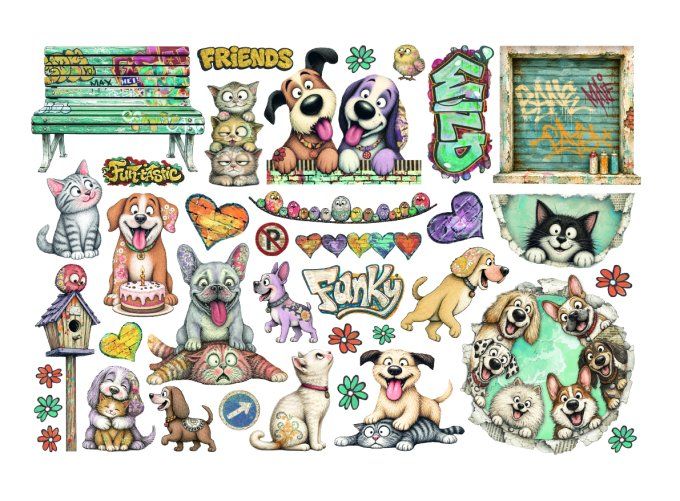 Stamperia, Die-cuts autocollants, collection : Furry friends 2