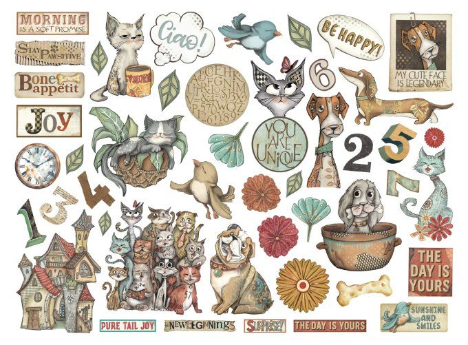 Stamperia - Die-cuts cartonnés, collection : Furry friends