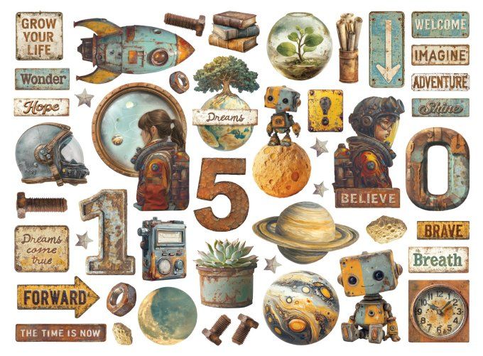 Stamperia - Die-cuts cartonnés, collection : A new beginning