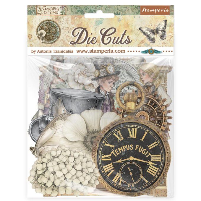 Die-cuts cartonnés, collection : Gardens of time