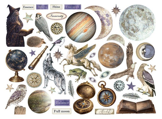 Stamperia - Die-cuts cartonnés, collection : Cosmos