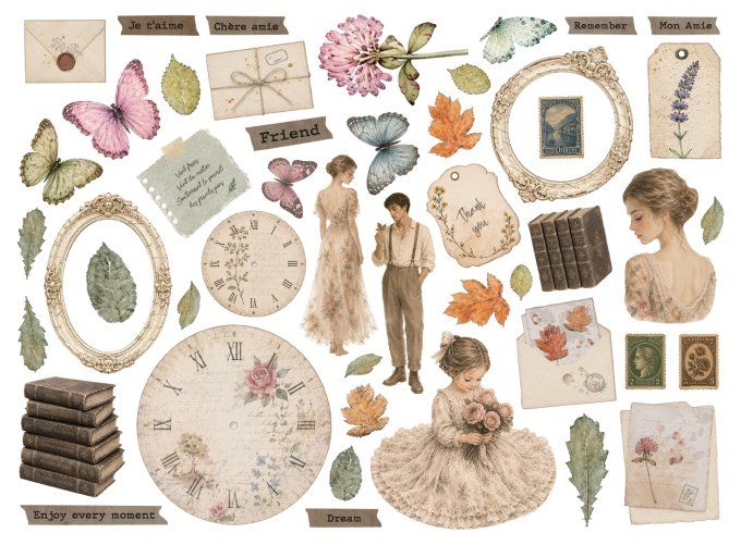 Die-cuts cartonnés, collection : Flowers and poems