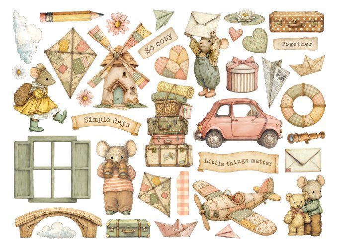 Die-cuts cartonnés, collection : Cozy family