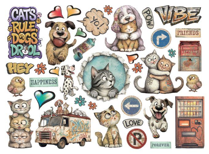 Stamperia - Die-cuts cartonnés, collection : Furry friends 2
