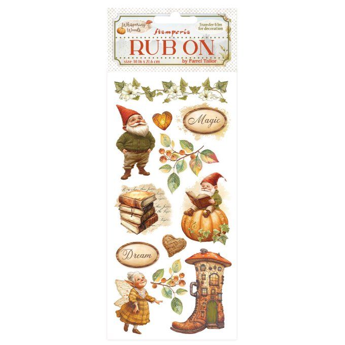 Stamperia, Planche de rub-on : Whispering woods, gnomes