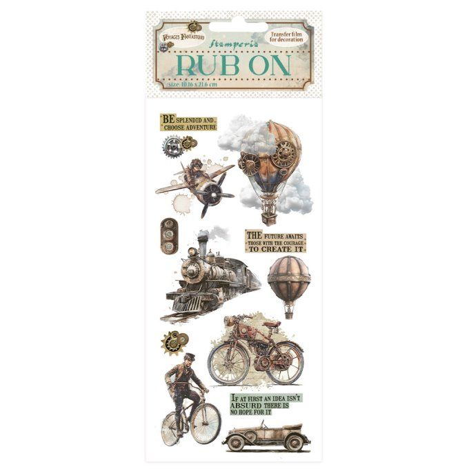 Stamperia, Planche de rub-on : Voyages fantastiques