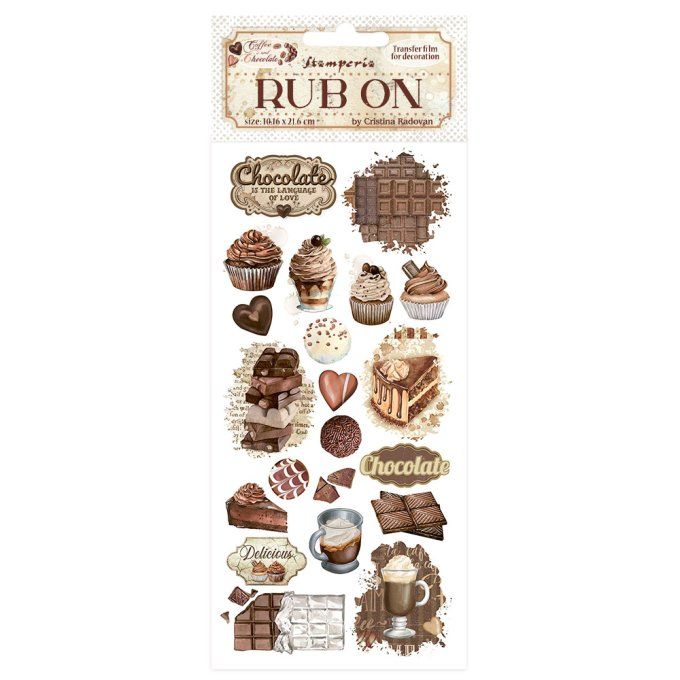 Stamperia, Planche de rub-on : Coffee and chocolate