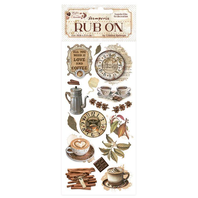 Stamperia, Planche de rub-on : Coffee and chocolate