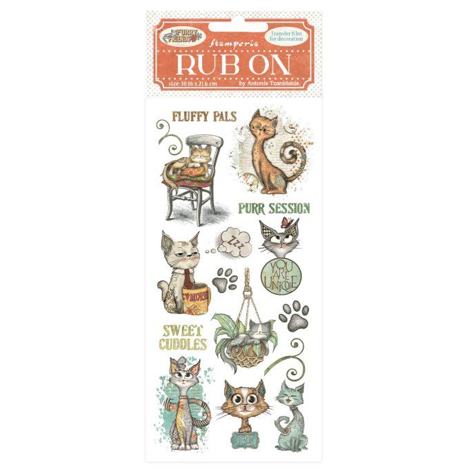 Stamperia, Planche de rub-on : Furry friends