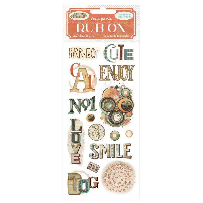 Stamperia, Planche de rub-on : Furry friends