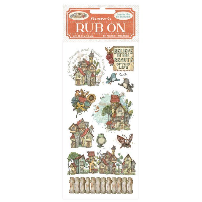 Stamperia, Planche de rub-on : Furry friends