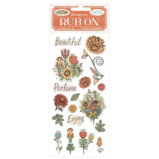 Stamperia, Planche de rub-on : Furry friends