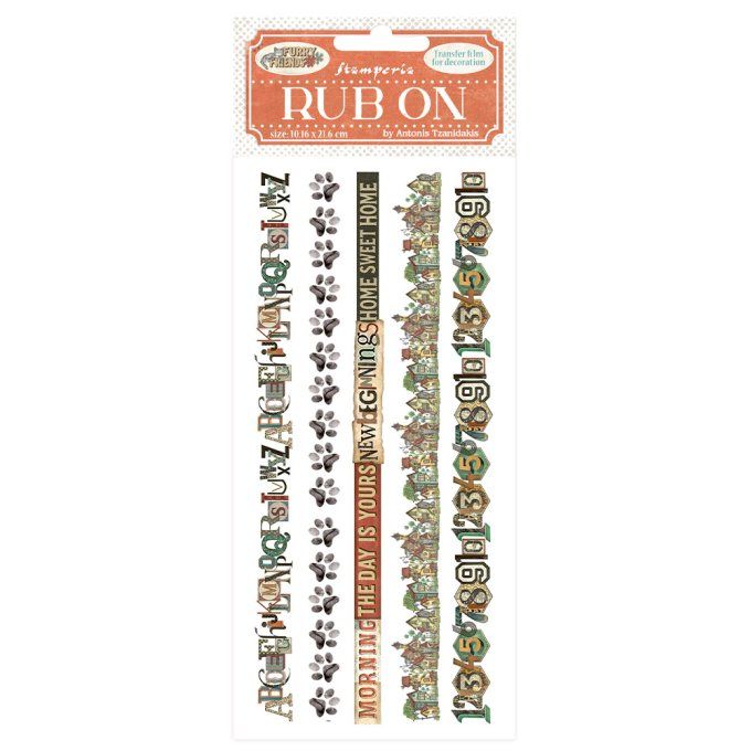 Stamperia, Planche de rub-on : Furry friends