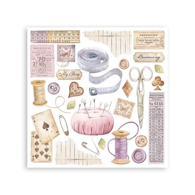 Stamperia, 6 Planches de rub-on format 15.5x15.5cm : Quiet days