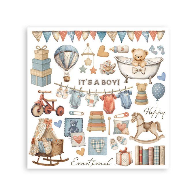 Stamperia, 6 Planches de rub-on format 15.5x15.5cm : Baby