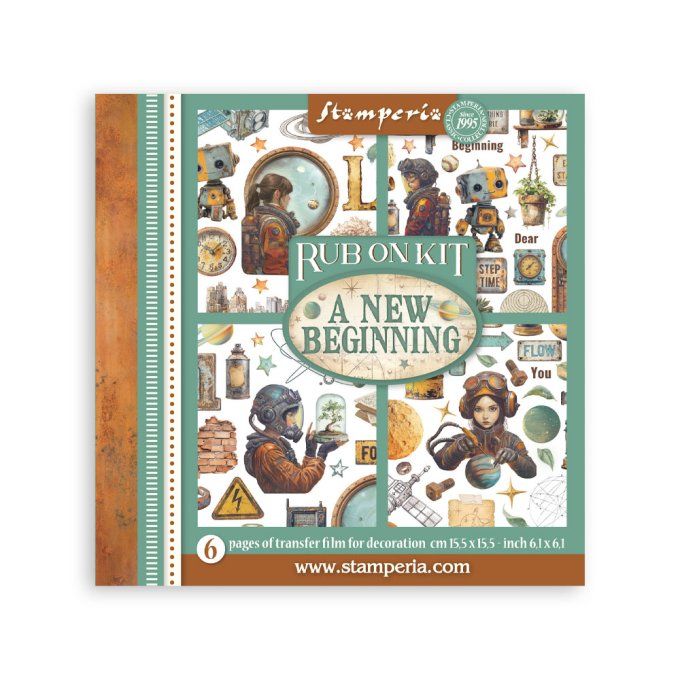 Stamperia, 6 Planches de rub-on format 15.5x15.5cm : A new beginning