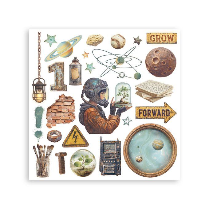 Stamperia, 6 Planches de rub-on format 15.5x15.5cm : A new beginning