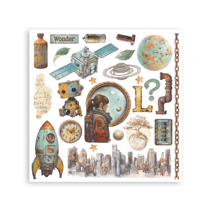 Stamperia, 6 Planches de rub-on format 15.5x15.5cm : A new beginning