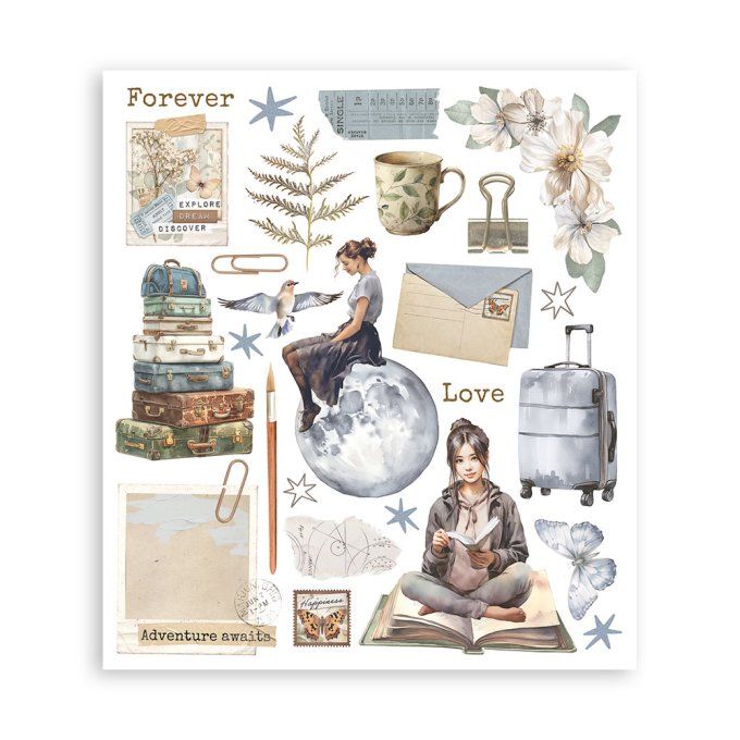 Stamperia, 6 Planches de rub-on format 20.5x23cm : Secret diary