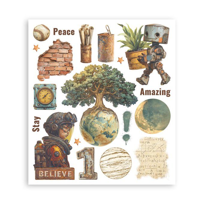 Stamperia, 6 Planches de rub-on format 20.5x23cm : A new Beginning