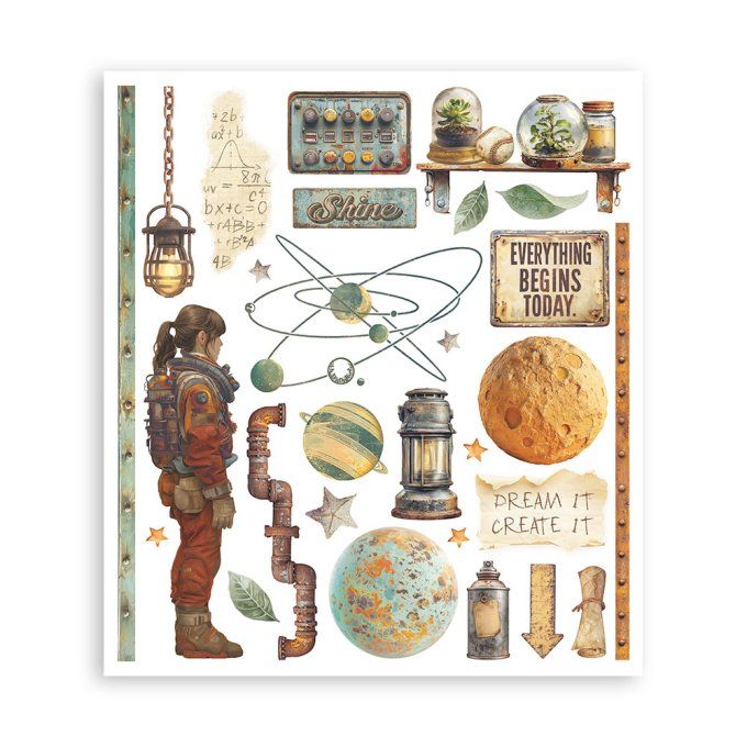 Stamperia, 6 Planches de rub-on format 20.5x23cm : A new Beginning