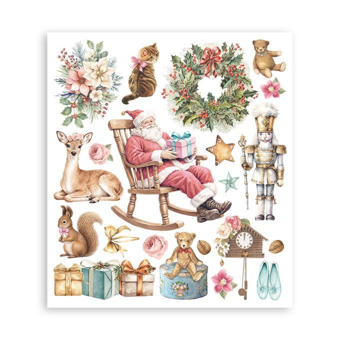 Stamperia, 6 Planches de rub-on format 20.5x23cm : Winter magic