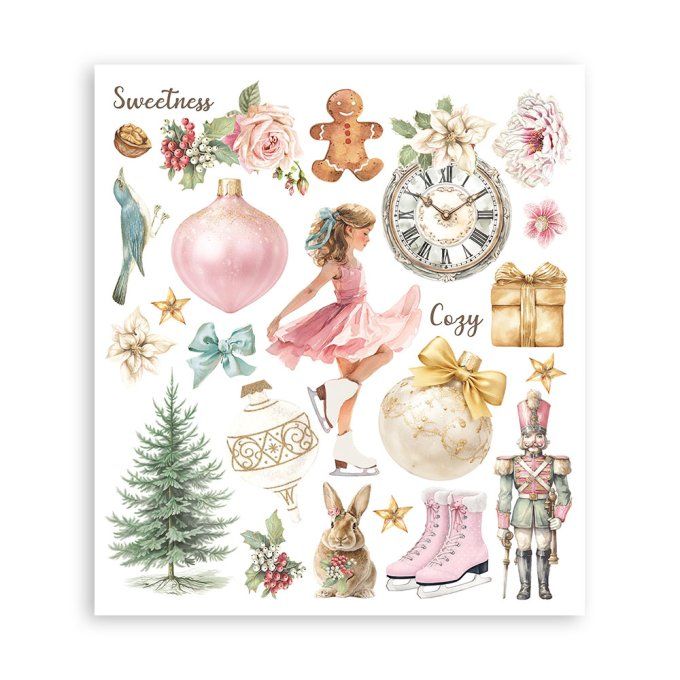 Stamperia, 6 Planches de rub-on format 20.5x23cm : Winter magic