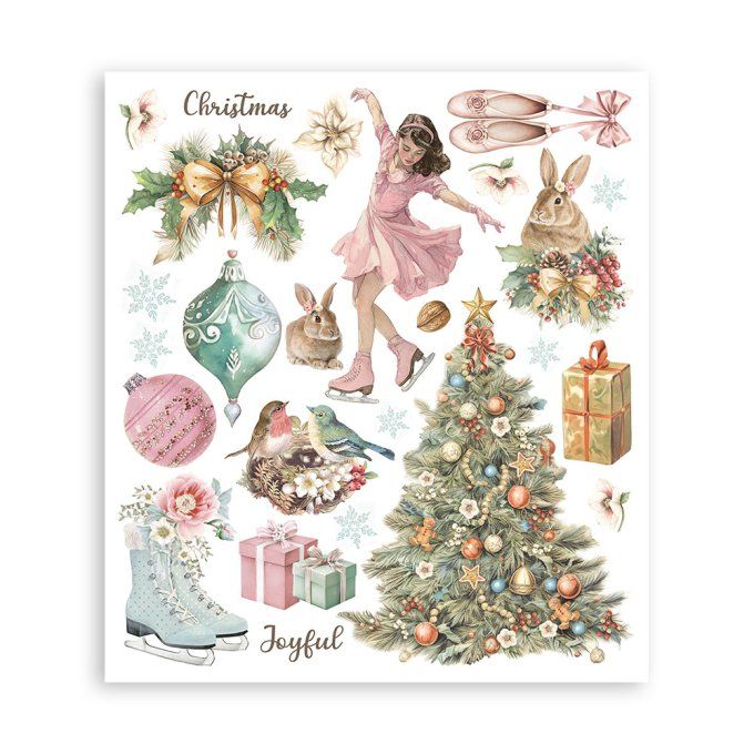 Stamperia, 6 Planches de rub-on format 20.5x23cm : Winter magic