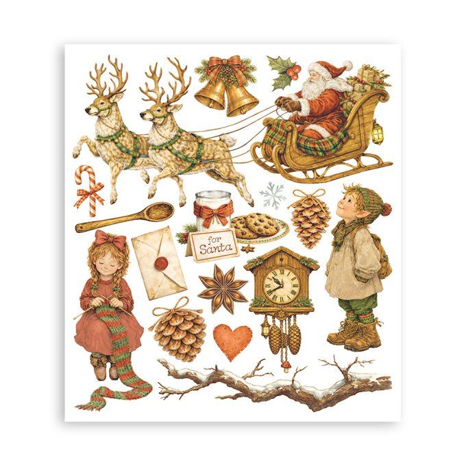 Stamperia, 6 Planches de rub-on format 20.5x23cm : Silent night