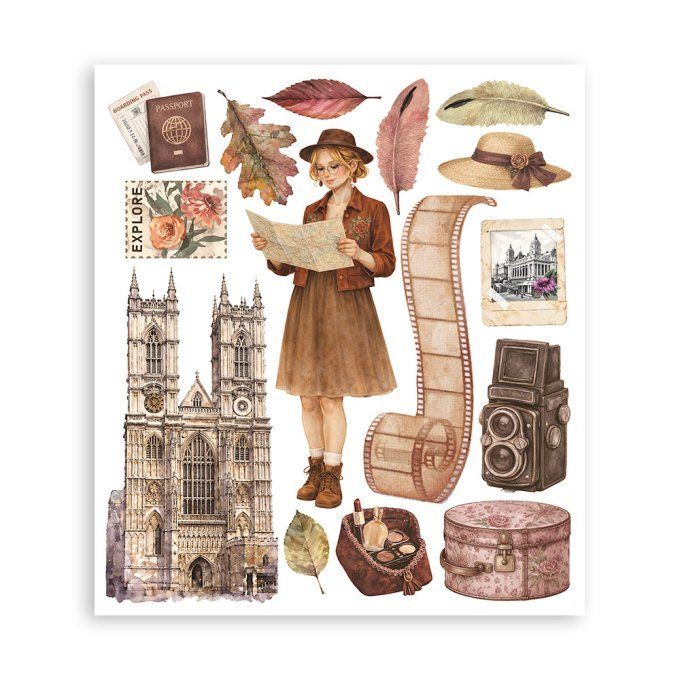 Stamperia, 6 Planches de rub-on format 20.5x23cm : our way