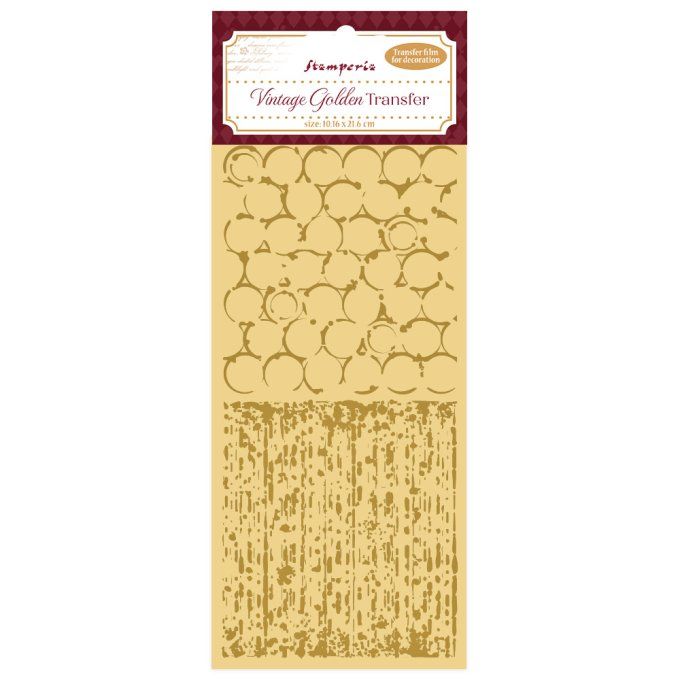 Stamperia, transfert vintage doré