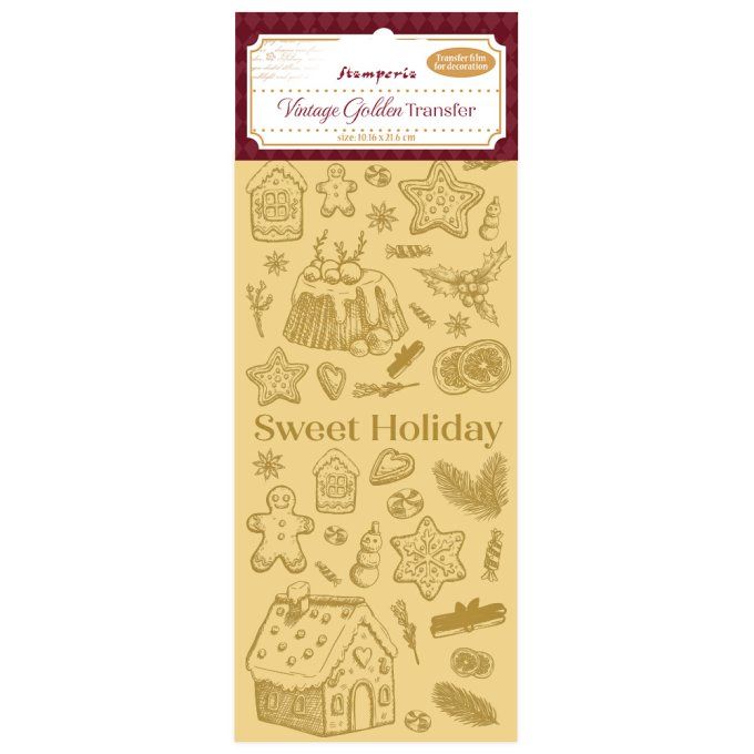 Stamperia, transfert vintage doré