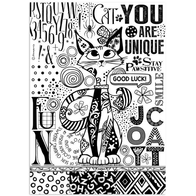 Feuille de riz, Stampéria, Format A4 - Furry friends